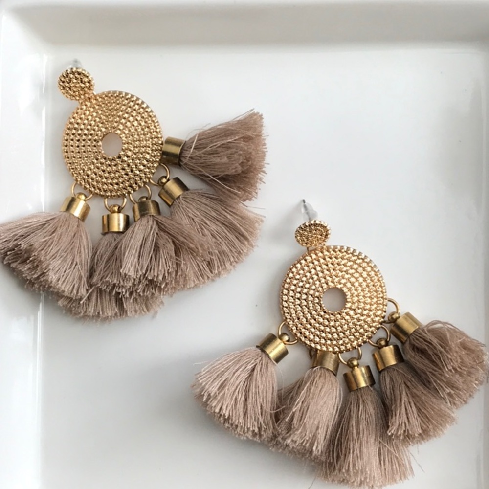 Brown Tassel Earrings